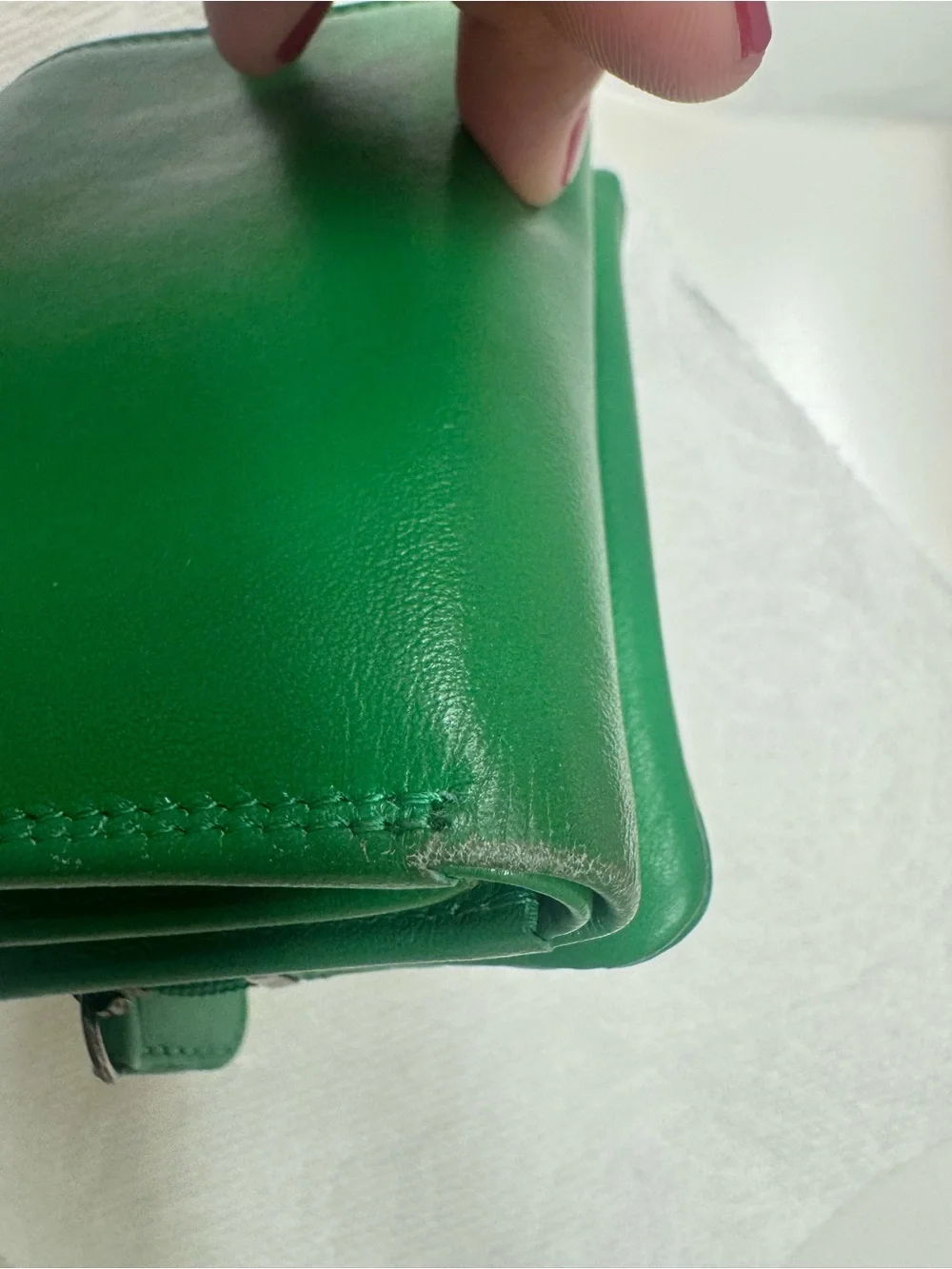 Green Leather Bifold Wallet